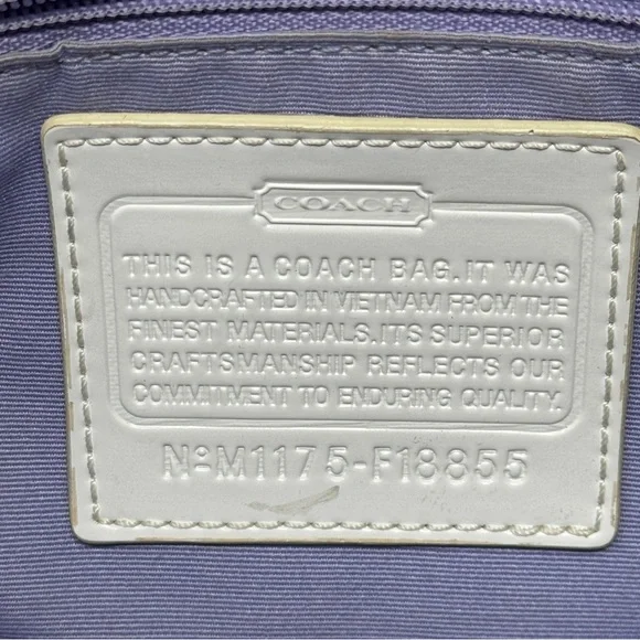 Coach Beige Signature Canvas Tote with Cream Trim - Picture 10 of 10